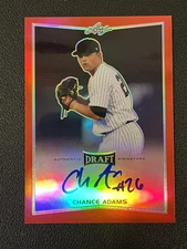 Chance Adams 2016 Leaf Draft Red Prismatic Auto /5 Yankees