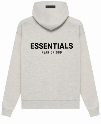 Essentials Fear of God Men's Light Oatmeal Logo Pullover Hoodie  L