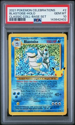2021 POKEMON CELEBRATIONS CLASSIC COLL #2 BLASTOISE-HOLO PSA 10