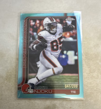 Topps Chrome 2025 David Njoku #69 Aqua /299 Cleveland Browns NFL Football Card