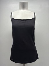 La Perla Cami Camisole Cotton Stretch Sleeveless Lightweight Top Black L Large