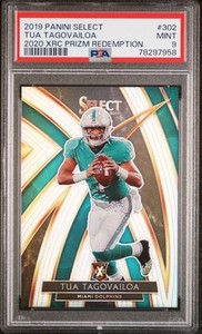 2019 Panini Select Rookie Tua Tagovailoa 2020 XRC Prizm Redemption PSA 9