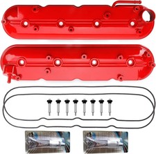 Red Valve Cover Set Left  Right Compatible with Silverado Sierra Express