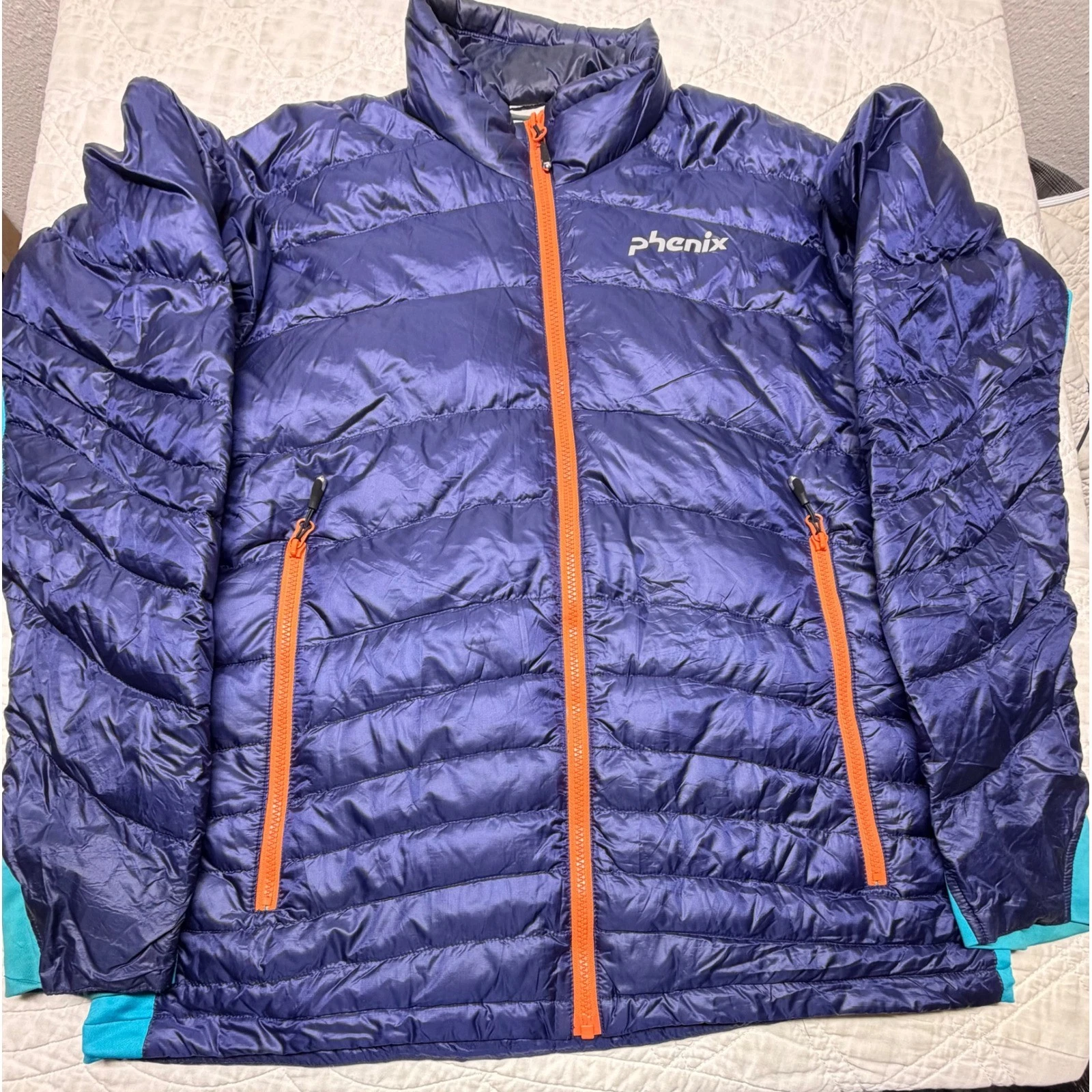 Phenix Puffer Jacket Men XL Navy Blue Digenite Thermo Down Insulated Ski Coat - product detail image 1