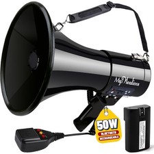 50W Bluetooth Megaphone with Rechargeable Battery-Professional Bullhorn