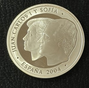Spain 2004 10 Euros Proof Silver Coin: Juan Carlos I Royal Wedding