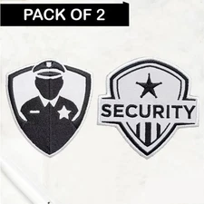 2Pcs "Security Sign" Iron On Patch - Sew Patch - Embroidered Patch