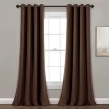 Lush Decor Insulated Grommet Blackout Window Curtain Panels, 52x84, Chocolate