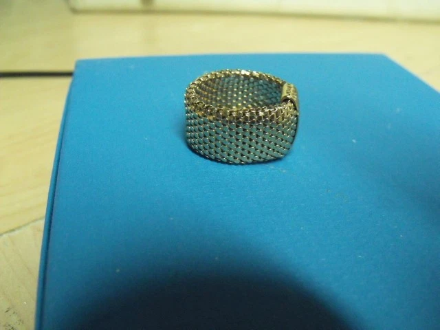 BELLEZA OT TURQUÍA ELEGANTE PLACA ORO 14K MALLA 12 MM TALLA 8 ANILLOS Foto 2 de 4