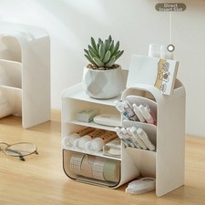 Desk Organiser – Plastic Desk Tidy & Pen holder Multi-Layer Stationary Storage