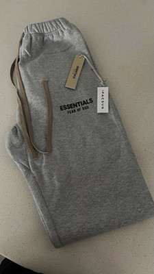 Fear of God Essentials Gray Fleece Jogger Pants Men's M Drawstring Pockets