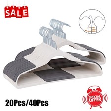 Non Slip Plastic Hangers for Clothes Coat Heavy Duty 360  Swivel Hook Pack of 20