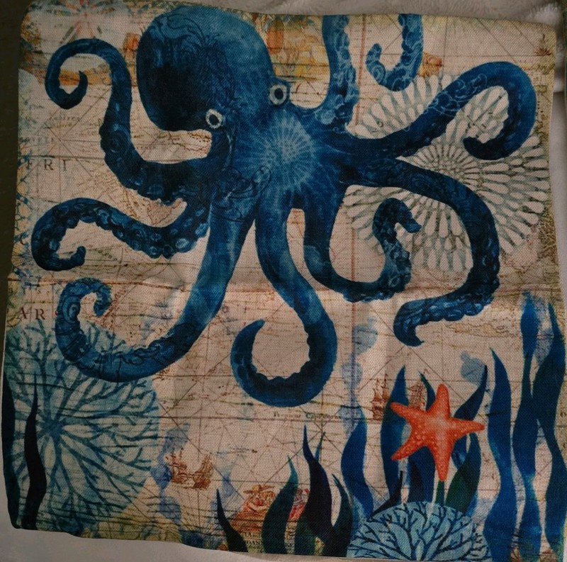 2 Sea Themed Pillow Cases 17 X 17 zipper closure 