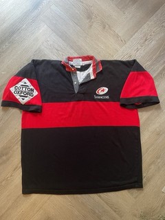 Vintage Saracens Rugby Union Jersey Cotton Oxford Player Issue XXL