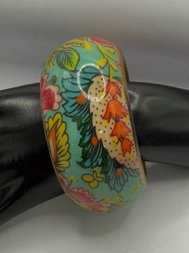 Wide Floral Cuff Bangle Bracelet Statement Flower Jewelry Bold Fashion Accessory - Picture 4 of 8