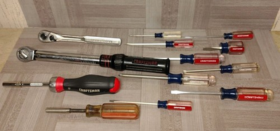#ad 13pc Craftsman Tool Lot Ratchets Screwdrivers amp; More $69.99
