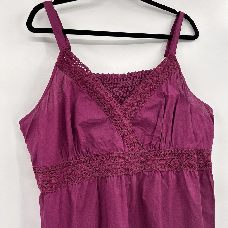 Top Babydoll Vintage Moda Bug Mujer Y2K Detalle Crochet Talla 24W Púrpura Boho Foto 2 de 4