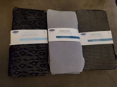 NEW LOT 3 Old Navy Black Gray Design Tights NWT Size M/L L/XL Women's 1 Control