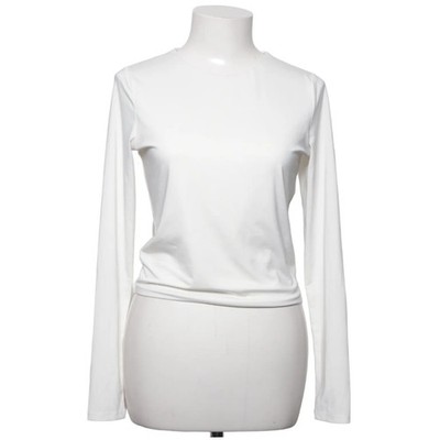 H&M, Langarmshirt, Größe: M, Basic, Weiß, Polyester/Elasthan, Einfarbig #DxR
