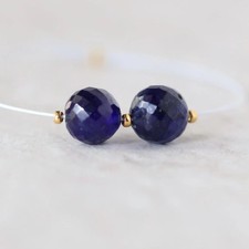 7mm Madagascar Blue Sapphire Beads Round Faceted Natural Gemstone Bead for DIY