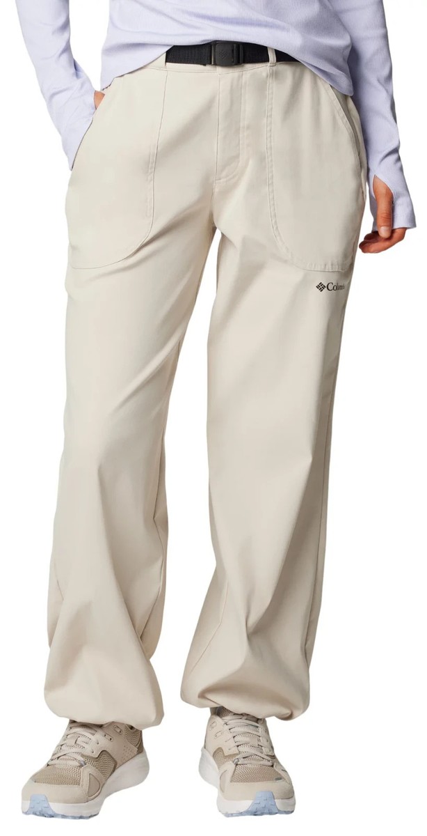NEW Columbia Omni-Shade Brea Falls Beige Belt Cinch Nylon Pants