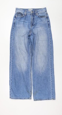 River Island Damen blau weites Bein hoher Bund Denim Jeans Größe 6