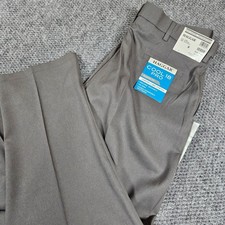 Haggar Cool 18 Pro Mens Classic Fit Flat Front Pants Gray 42W x 32L