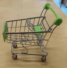 Metal Shopping Cart- Use with Mini Brands/Elf on a Shelf- GREEN - 47qty