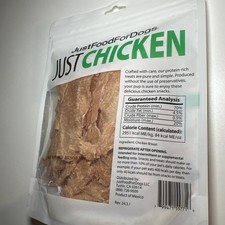 JustFoodForDogs Chicken Dog Treats 5oz Single Ingredient All Natural