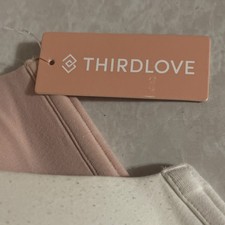 ThirdLove Women s Wireless T-Shirt Bra Solid White Pink 42 Band 42C