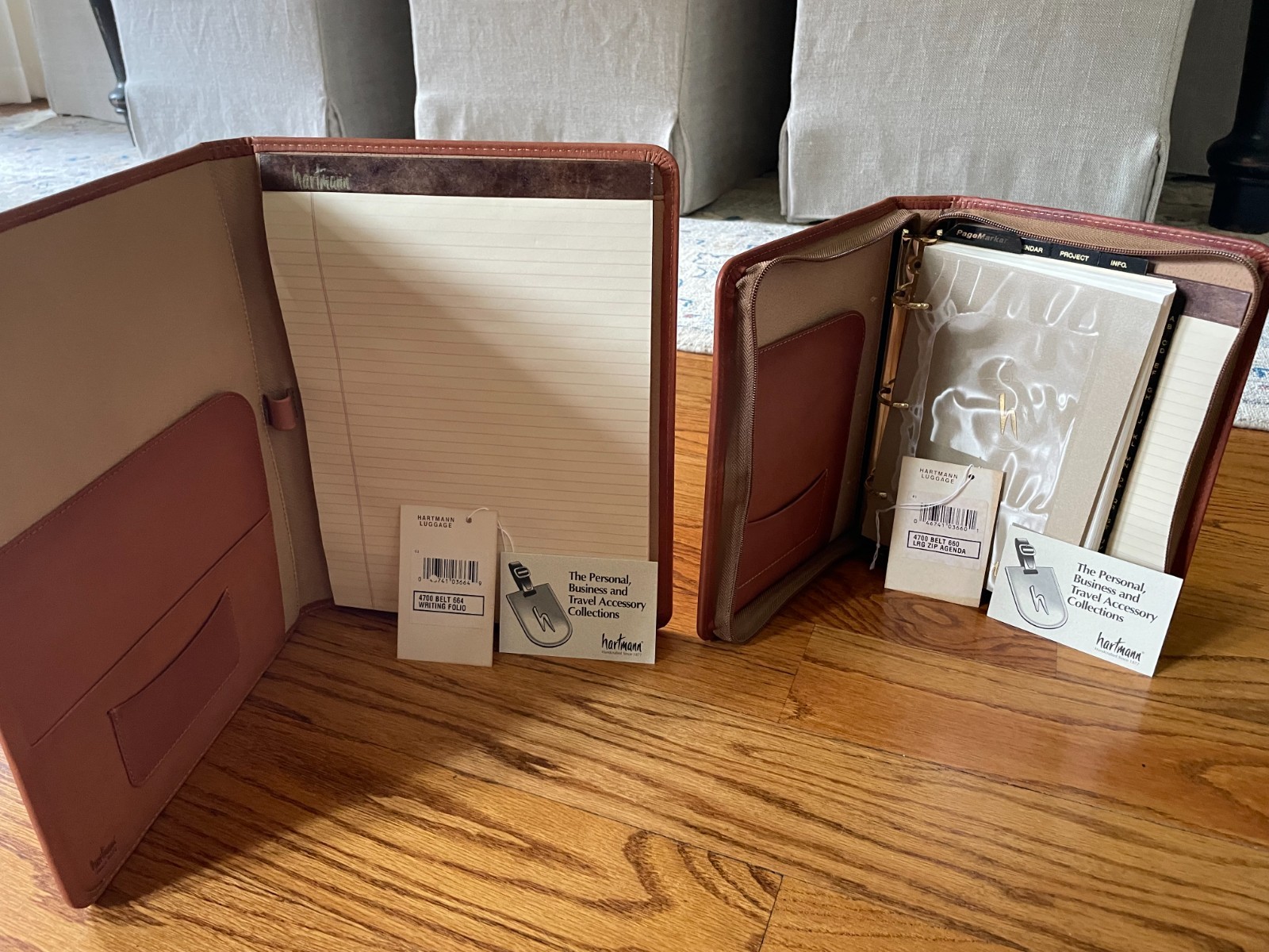 Hartmann Vintage Belting Leather Executive Writing Folio and Large Zip Agenda
