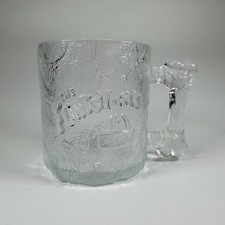 McDonald's The Flintstones Mug 1993 Frosted Glass Cup USA Vintage
