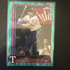 Blaine Crim 2025 Aqua RayWave Refractor /299 RC #USC83 Texas Rangers