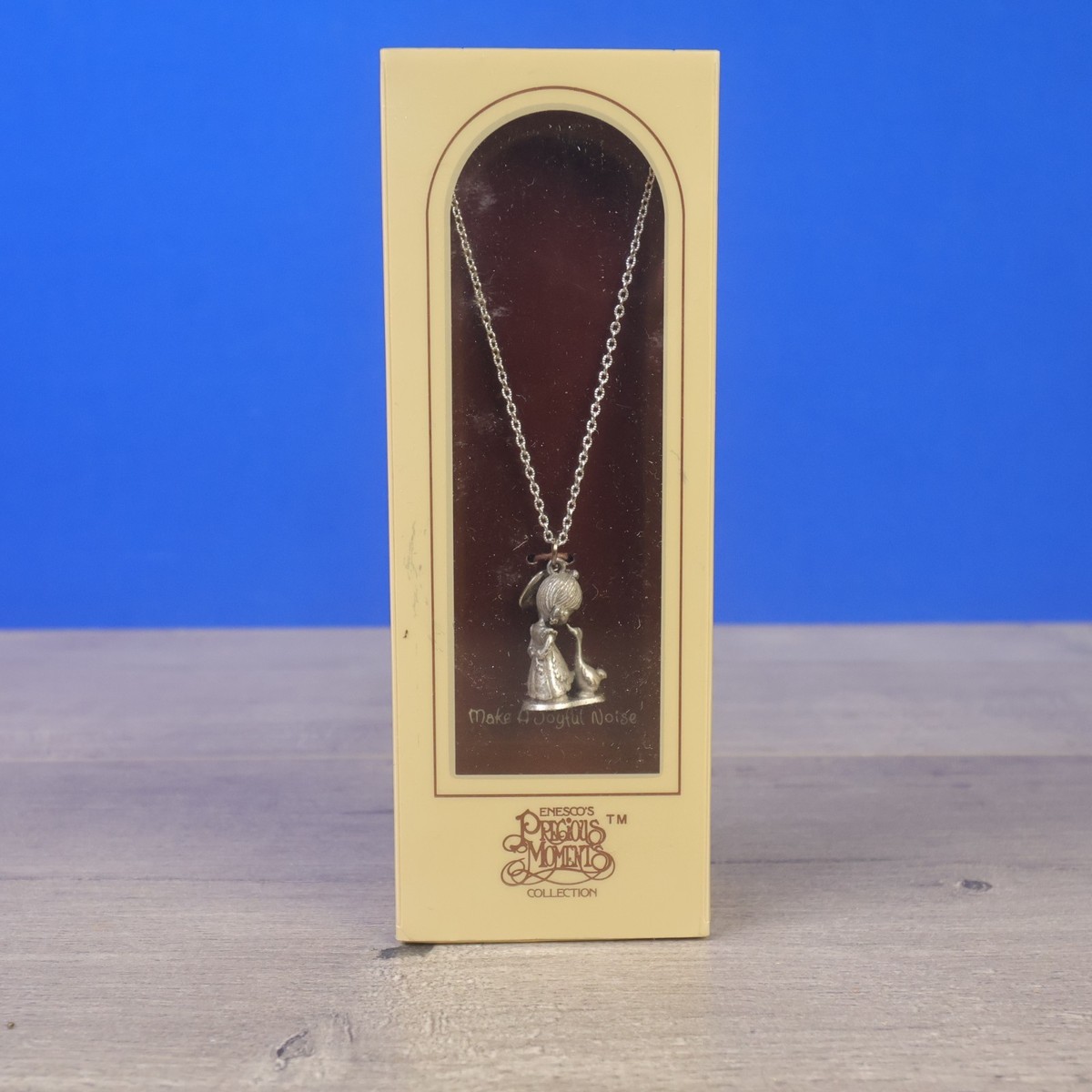 NOS Precious Moments JY 115 Silverplate Necklace Girl with Goose