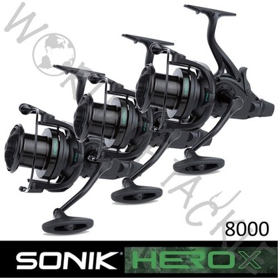 3 x SONIK Hero X 8000 FRS Reel Freespool Big Pit Reel Carp Coarse Pike Fishing