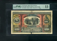 Guatemala Banco de Occidente 100 pesos 1916 S182 - F