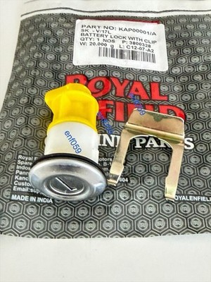 ROYAL ENFIELD BATTERIEDECKELSCHLOSS MIT CLIP. TEILENR. KAP00001/A. ORIGINAL.