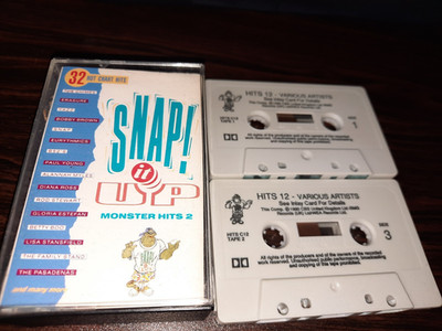 VARIOUS SNAP IT UP MONSTER HITS 2- DOUBLE CASSETTE TAPE ALBUM 1990