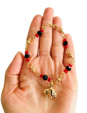 18K GOLD FILLED ELEPHANT BRACELET 7.5 LUCK / PULSERA DE ELEFANTE . B139