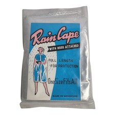 Vintage NOS Rain Cape Full Length One Size Fits All Rain Poncho MCM Old Stock