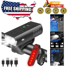 Lightweight Aluminum Bike Headlight & Taillight Set - Ultimate Night Visibility