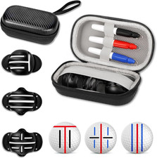 Golf Ball Line Marker Tool, 3 Golf Ball Marker Stencil and 3 Color Golf Ball Lin
