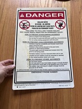 Danger NO Diving Shallow Water LARGE Pool Safety Sign