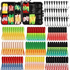 120pcs Tube Baits & Jig Heads Kit, Soft Plastic Lures for Walleye, Trout, Bas...