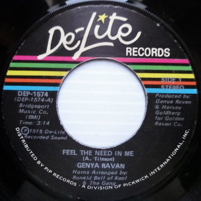 GENYA RAVAN 45 R&B Soul Single 7'' 45 RPM DISCO Version De-Lite Label MINT