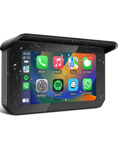5" C5 SE Motorcycle Screen GPS Wireless Carplay/Android Auto Adapter Waterproof - Foto 8 di 10