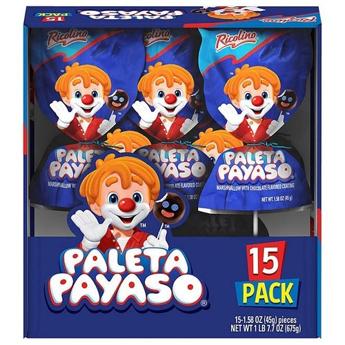 Paleta Payaso Chocolate Marshmallow Lollipop, 1.58 oz, 15-Pack – Fun, Delicious