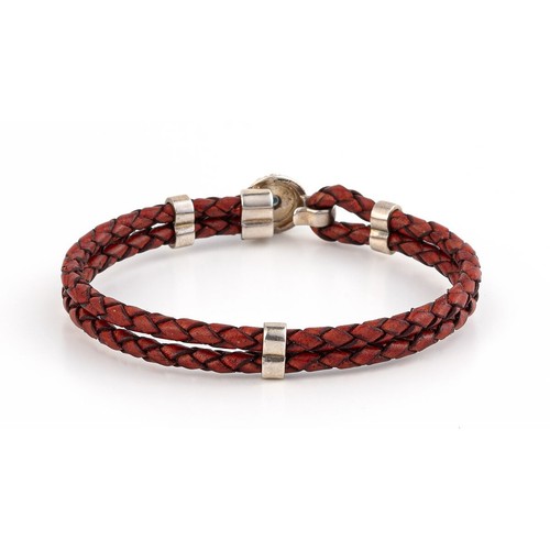 Evil Eye Leather Bracelet Sterling Silver, Handmade Men's Bracelet, Greek Jewels - Picture 5 of 11