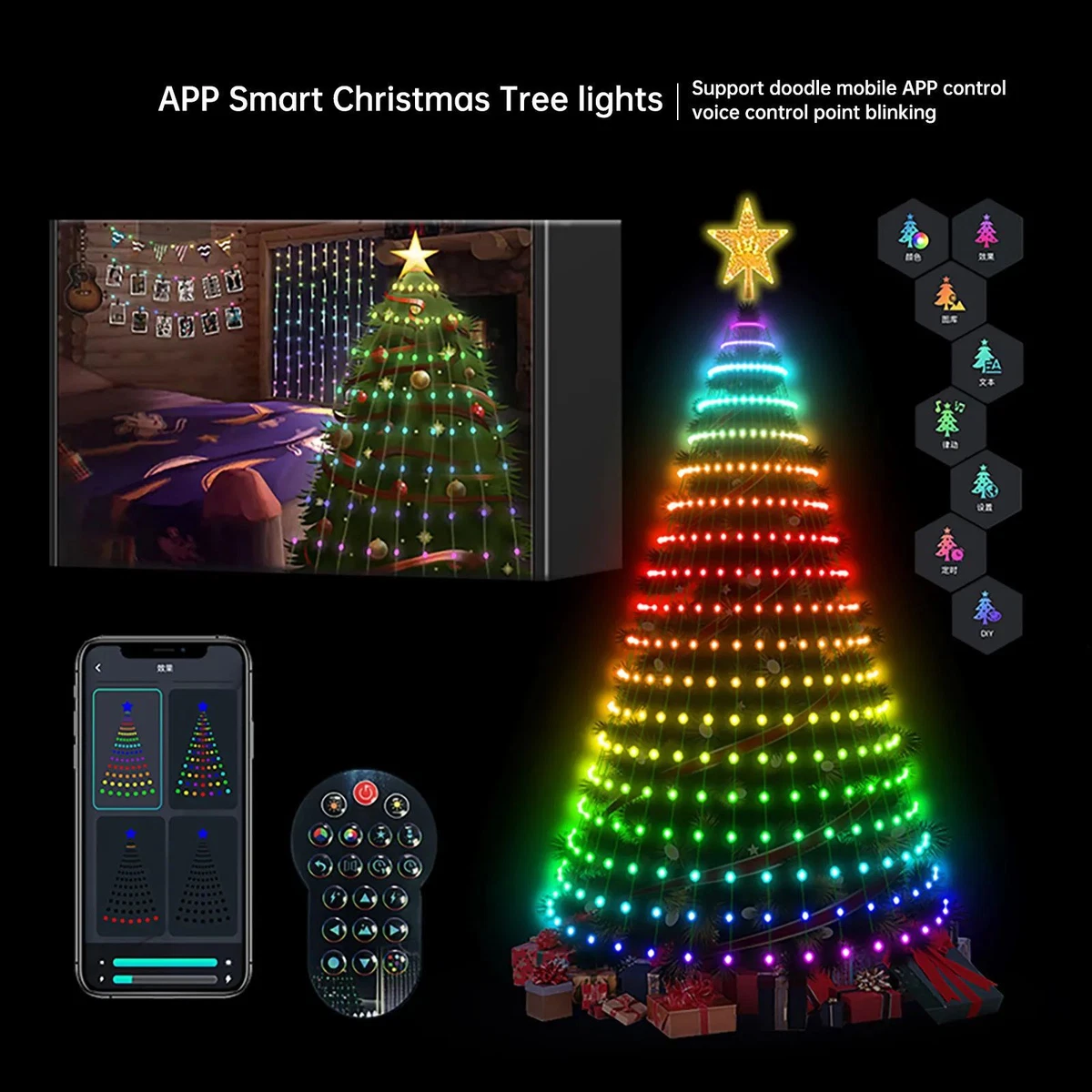 Christmas Tree RGB Lights Smart Bluetooth Control – Js Appliances