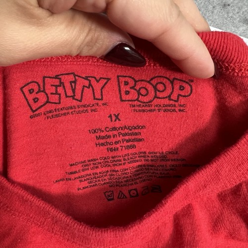 Betty Boop Chain T Shirt Womens XL 1X Red Cartoon Cotton Ladies - Picture 5 of 7
